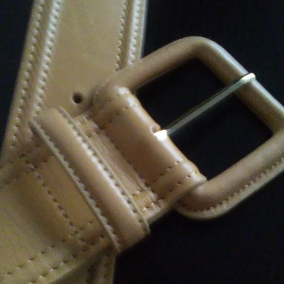Ann Taylor Wide Genuine Leather Belt With Large Buckle - Picture 5 of 12